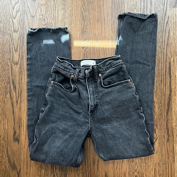 Abercrombie & Fitch High Rise Jeans - Dark Gray - Picture 1 of 4